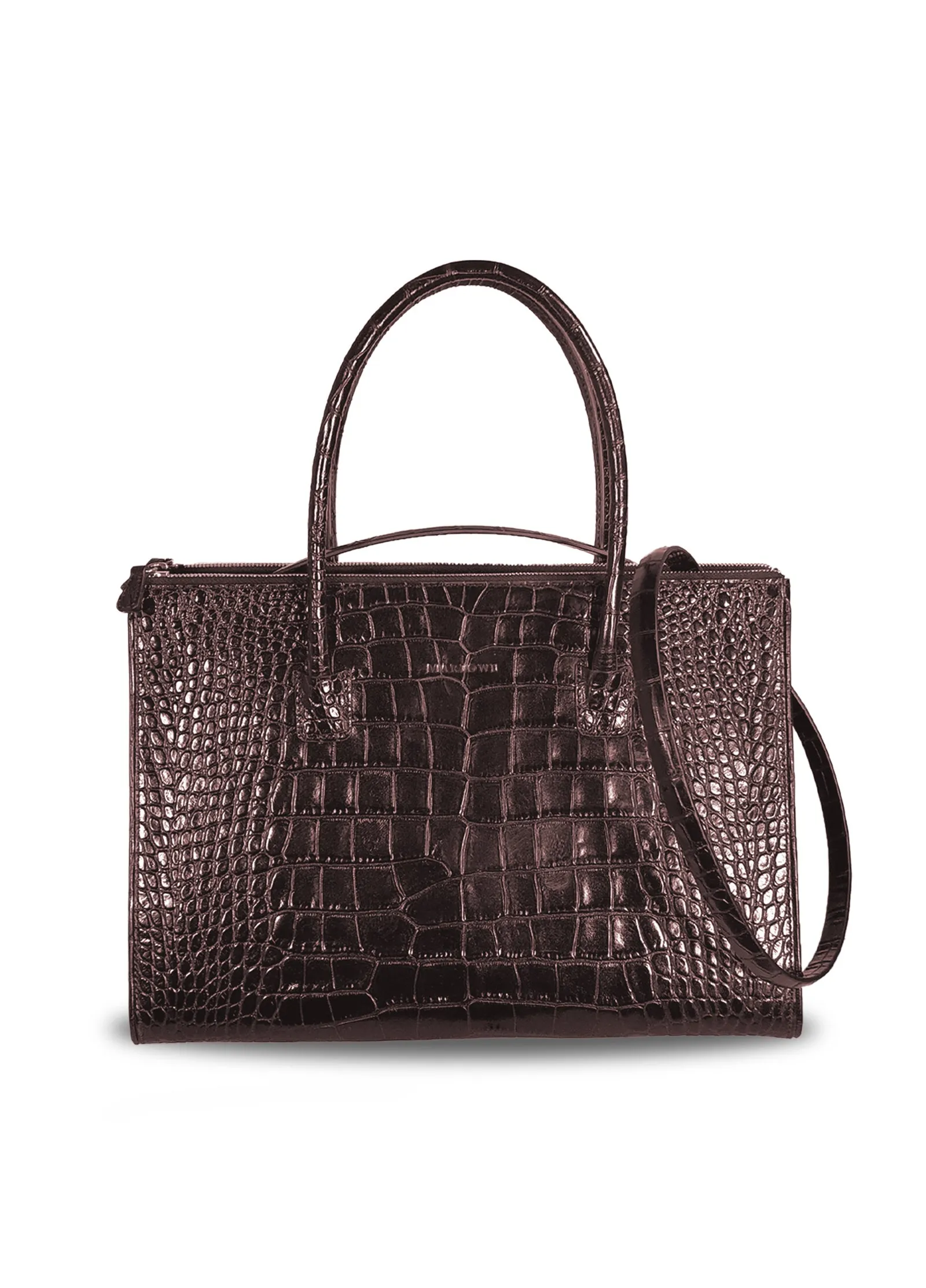 Double Zipper Leather Bag