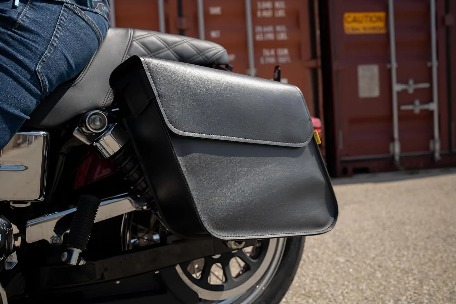 Dowco Willie & Max 58802-00 Raptor Series: Synthetic Leather Standard Slant Motorcycle Saddlebag Set, Black, Universal Fit, 15 Liter Each/30 Liter Total Capacity