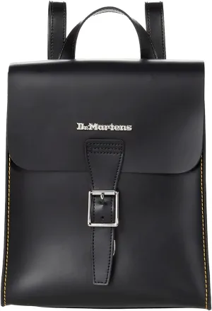 Dr. Martens Mini Leather Backpack - Unisex Backpack - Square Buckle Closure - Top Carry Handle - Buckle Straps Black One Size One Size