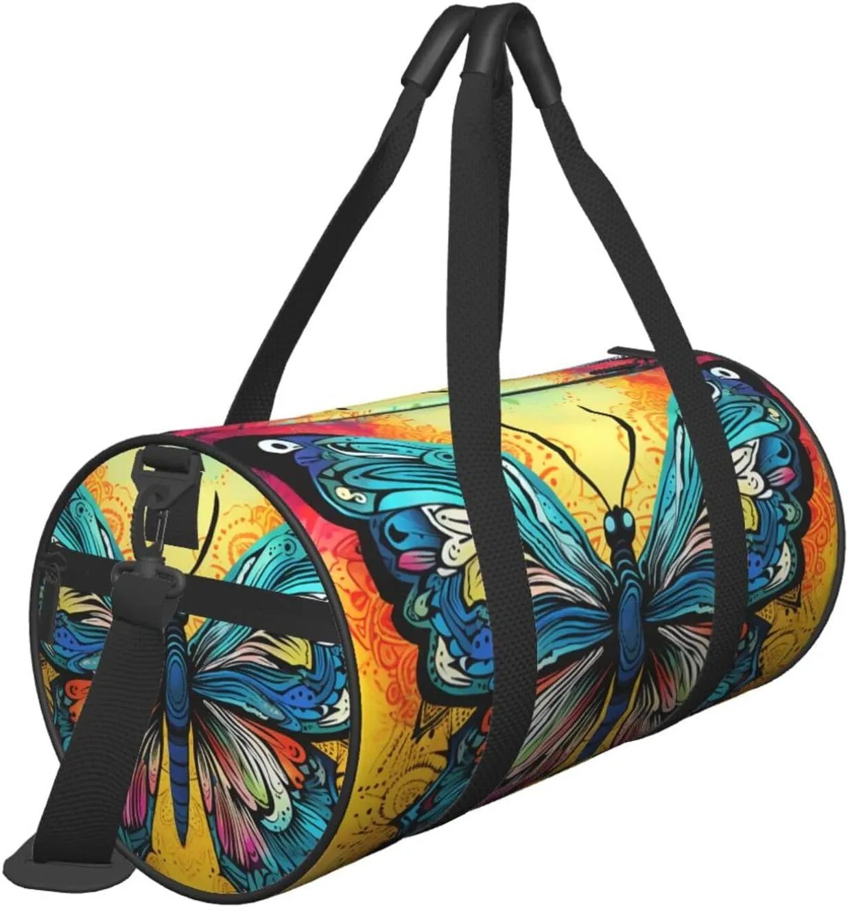 Duffel Bag for Men Women Small Gym Bag Butterfly Tie Dye Travel Duffel Bag Waterproof Overnight Bag for Sports Workout