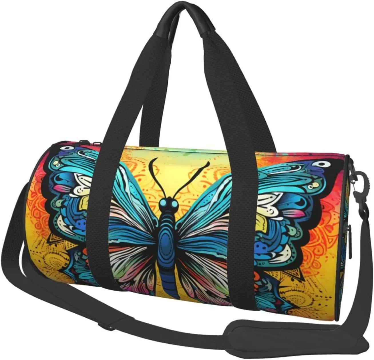 Duffel Bag for Men Women Small Gym Bag Butterfly Tie Dye Travel Duffel Bag Waterproof Overnight Bag for Sports Workout