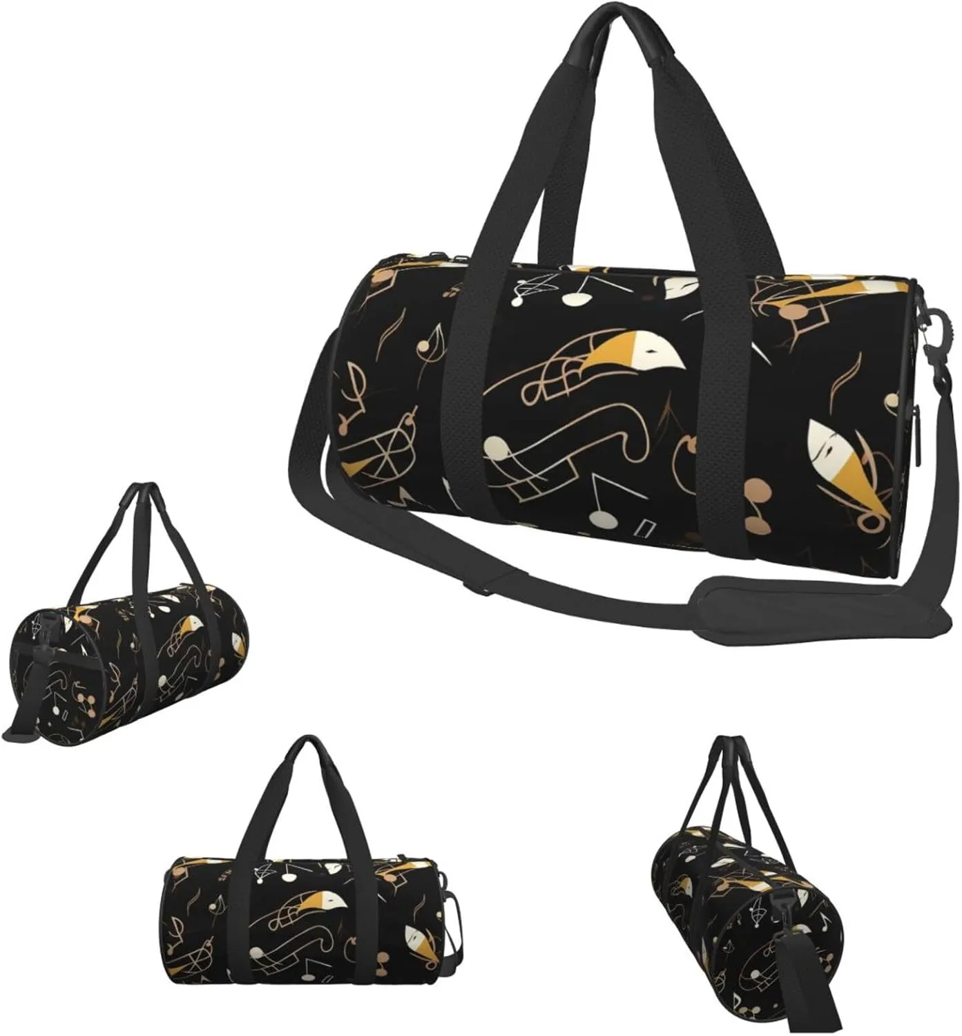 Duffel Bag for Men Women Small Gym Bag Stylish Musical Note Pattern Travel Duffel Bag Waterproof Overnight Bag for Sports Workout