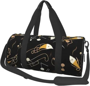 Duffel Bag for Men Women Small Gym Bag Stylish Musical Note Pattern Travel Duffel Bag Waterproof Overnight Bag for Sports Workout