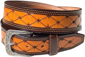 Durango Mens Austin Tooled Tapered Leather Belt