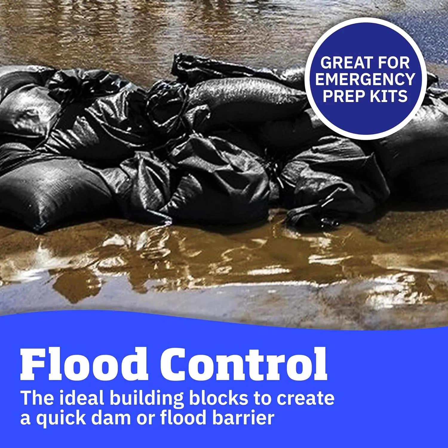 DURASACK Heavy Duty Sand Bags with Tie Strings Empty Woven Polypropylene Sand-Bags for Flood Control with 1600 Hours of UV Protection, 50 lbs Capacity, 14x26 inches, Black, Pack of 100