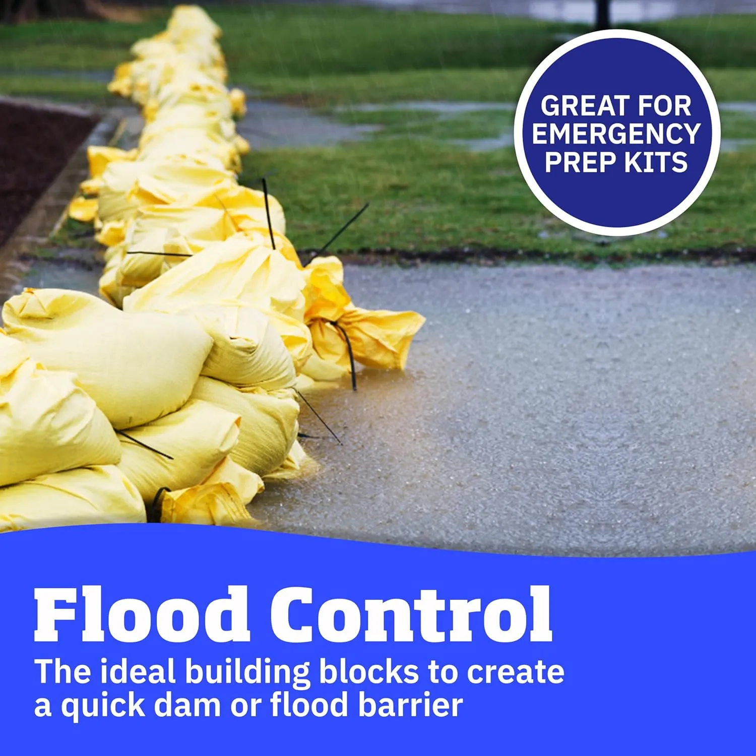 DURASACK Heavy Duty Sand Bags with Tie Strings Empty Woven Polypropylene Sand-Bags for Flood Control with 1600 Hours of UV Protection, 50 lbs Capacity, 14x26 inches, Yellow, Pack of 100
