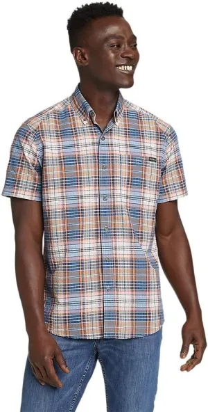 Eddie Bauer mens Pack It Seersucker Short-sleeve Shirt