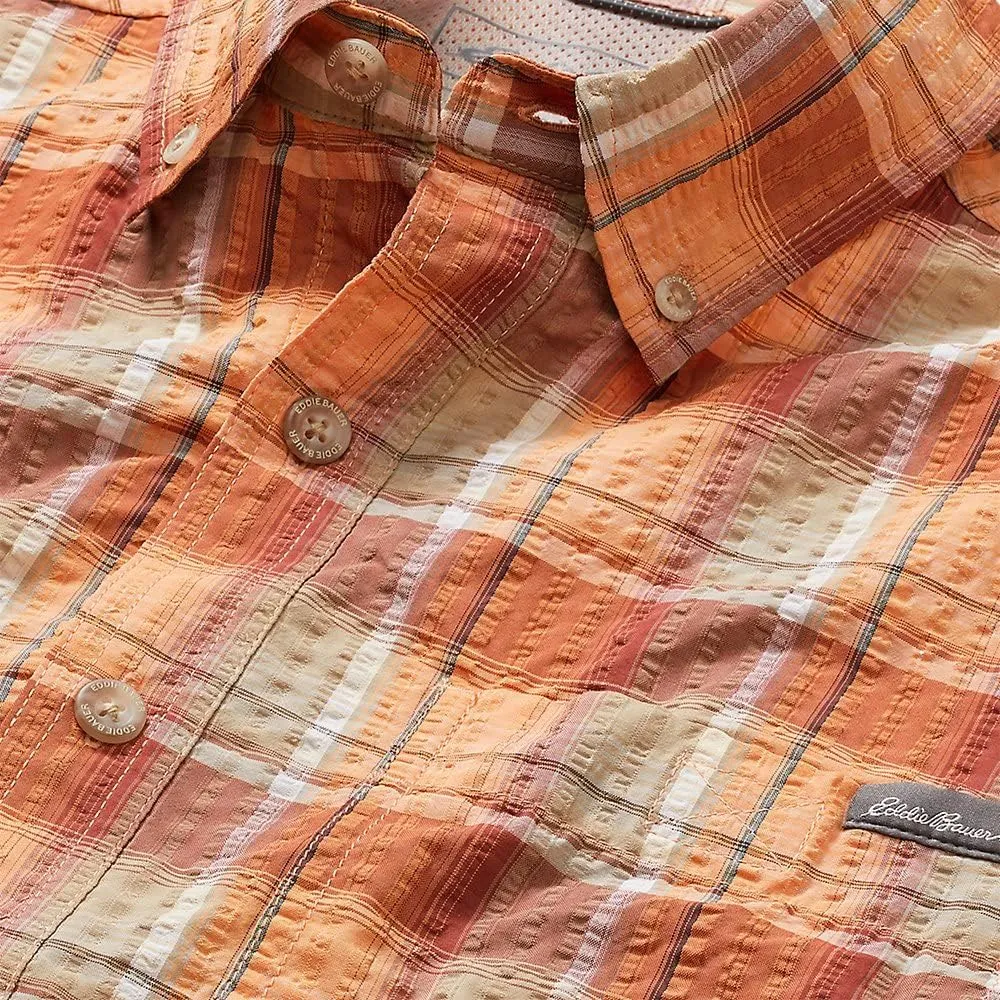 Eddie Bauer mens Pack It Seersucker Short-sleeve Shirt