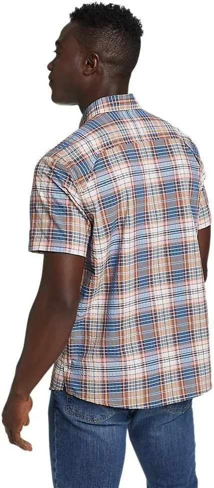 Eddie Bauer mens Pack It Seersucker Short-sleeve Shirt