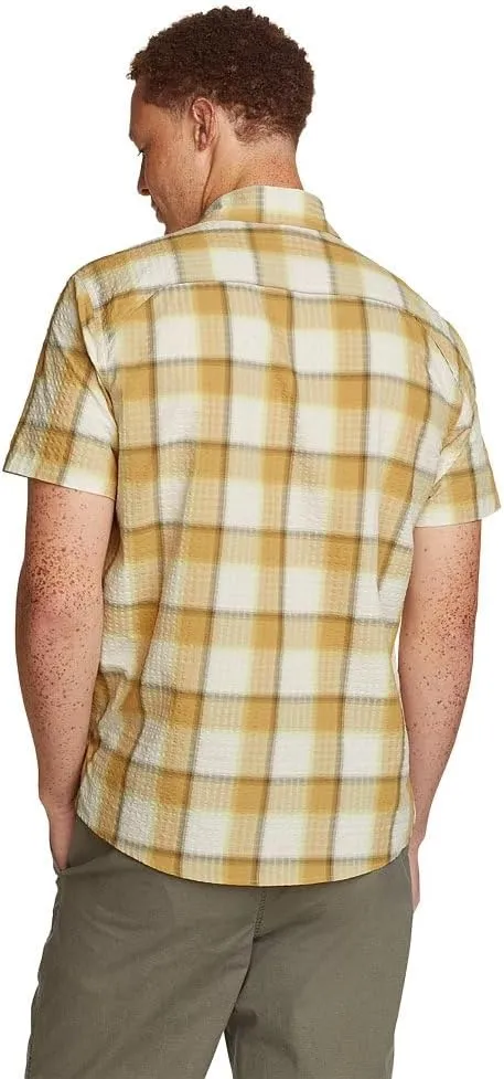 Eddie Bauer mens Pack It Seersucker Short-sleeve Shirt