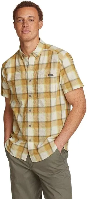Eddie Bauer mens Pack It Seersucker Short-sleeve Shirt