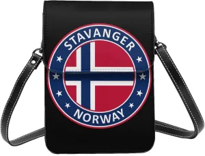 El Salvador Flag Leather Crossbody Phone Purse for Women Cute Wallet Bags Lightweight Mini Sling Bag