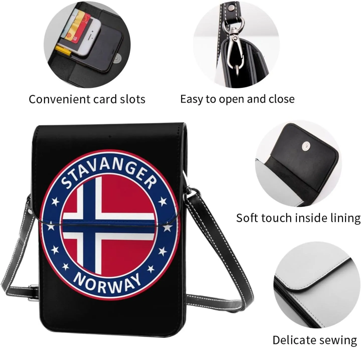 El Salvador Flag Leather Crossbody Phone Purse for Women Cute Wallet Bags Lightweight Mini Sling Bag