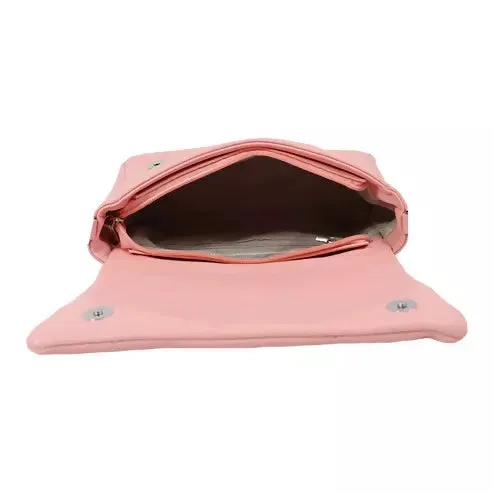 Elegant Quilted Sling Bag with Mini Pouch (Peach)