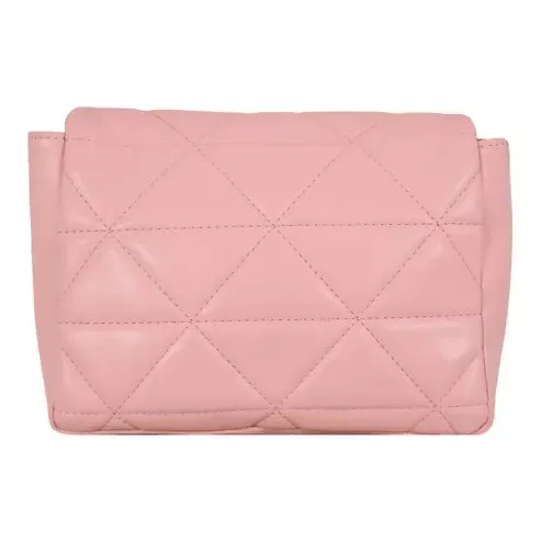 Elegant Quilted Sling Bag with Mini Pouch (Peach)