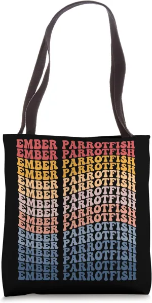 Ember Parrotfish Groovy Retro Fish Tote Bag