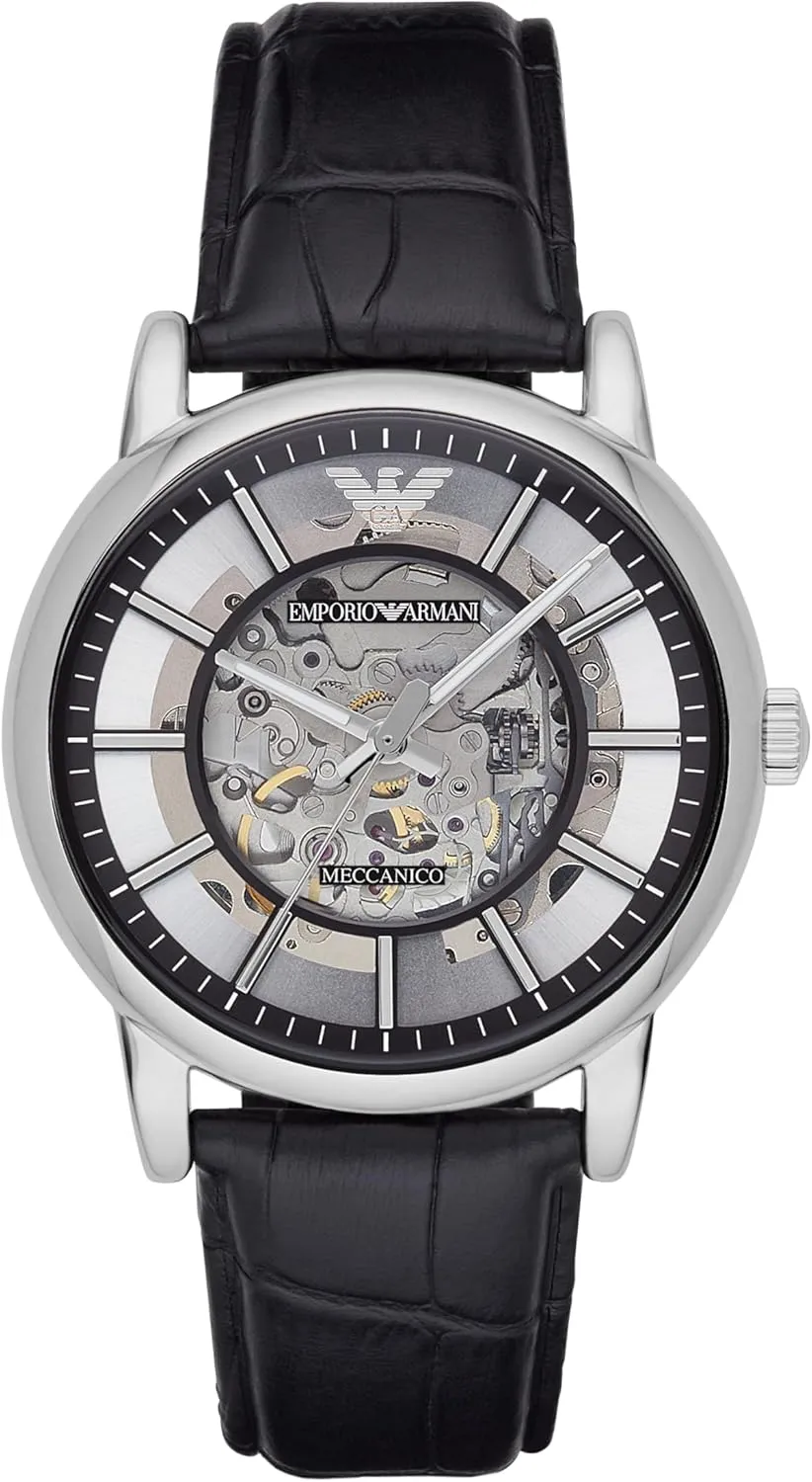 Emporio Armani Automatic Self-Winding Dress Watch with Stainless Steel Or Leather Band