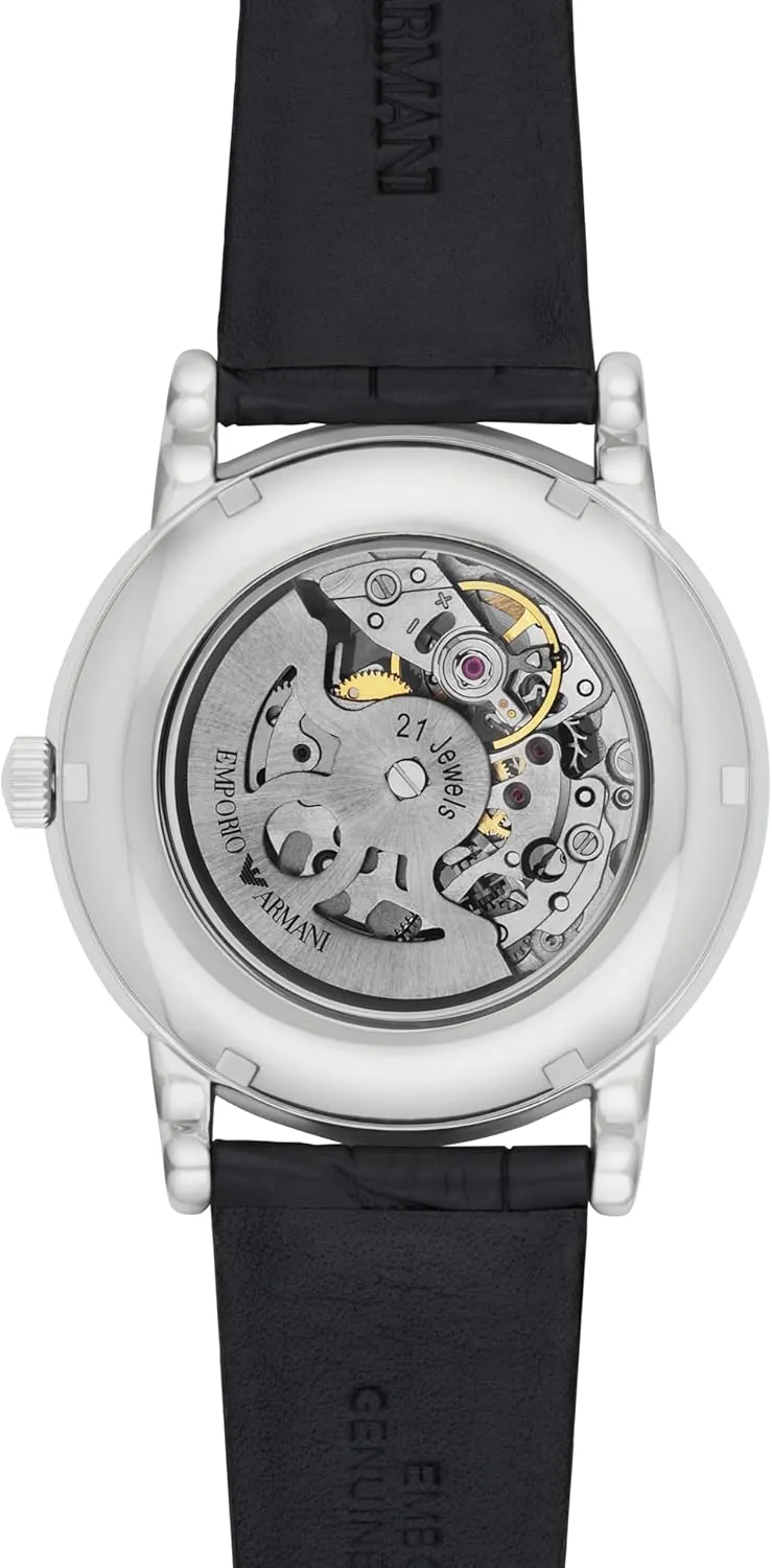 Emporio Armani Automatic Self-Winding Dress Watch with Stainless Steel Or Leather Band