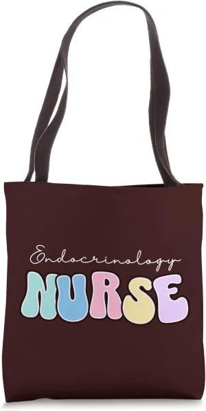 Endocrinology Nurse Endocrinologist Squad Groovy Pink Pastel Tote Bag