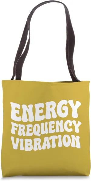 Energy Frequency Vibration Funny Groovy Vintage Tote Bag