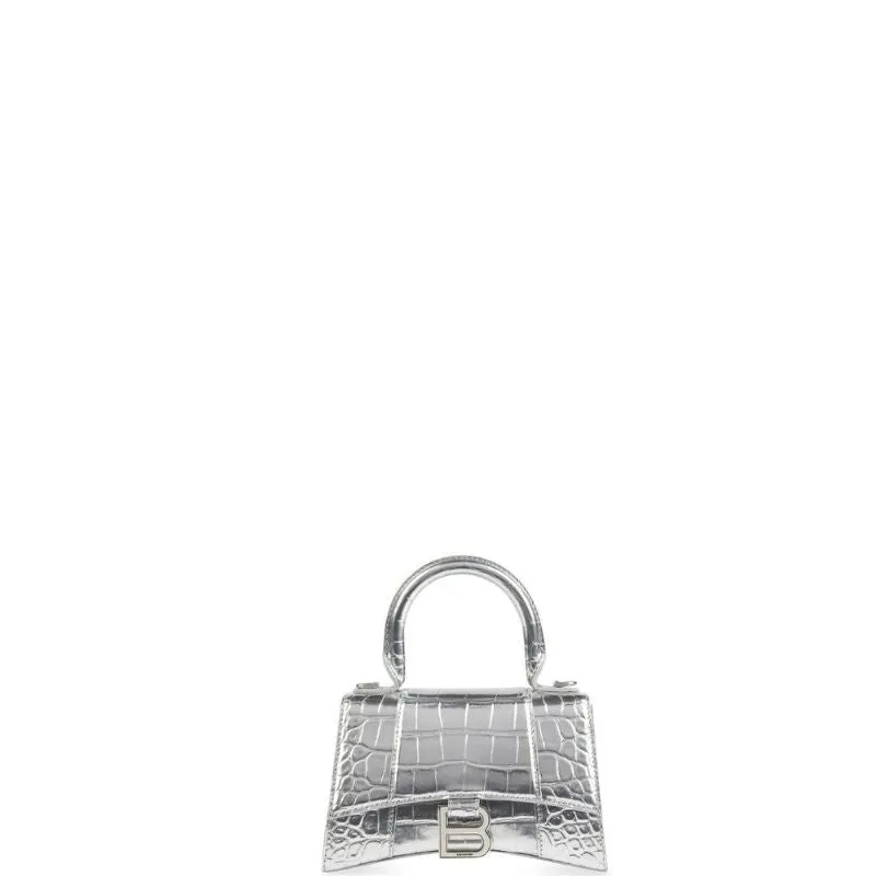 ESMEE - Handbag Crocodile Embossed Silver