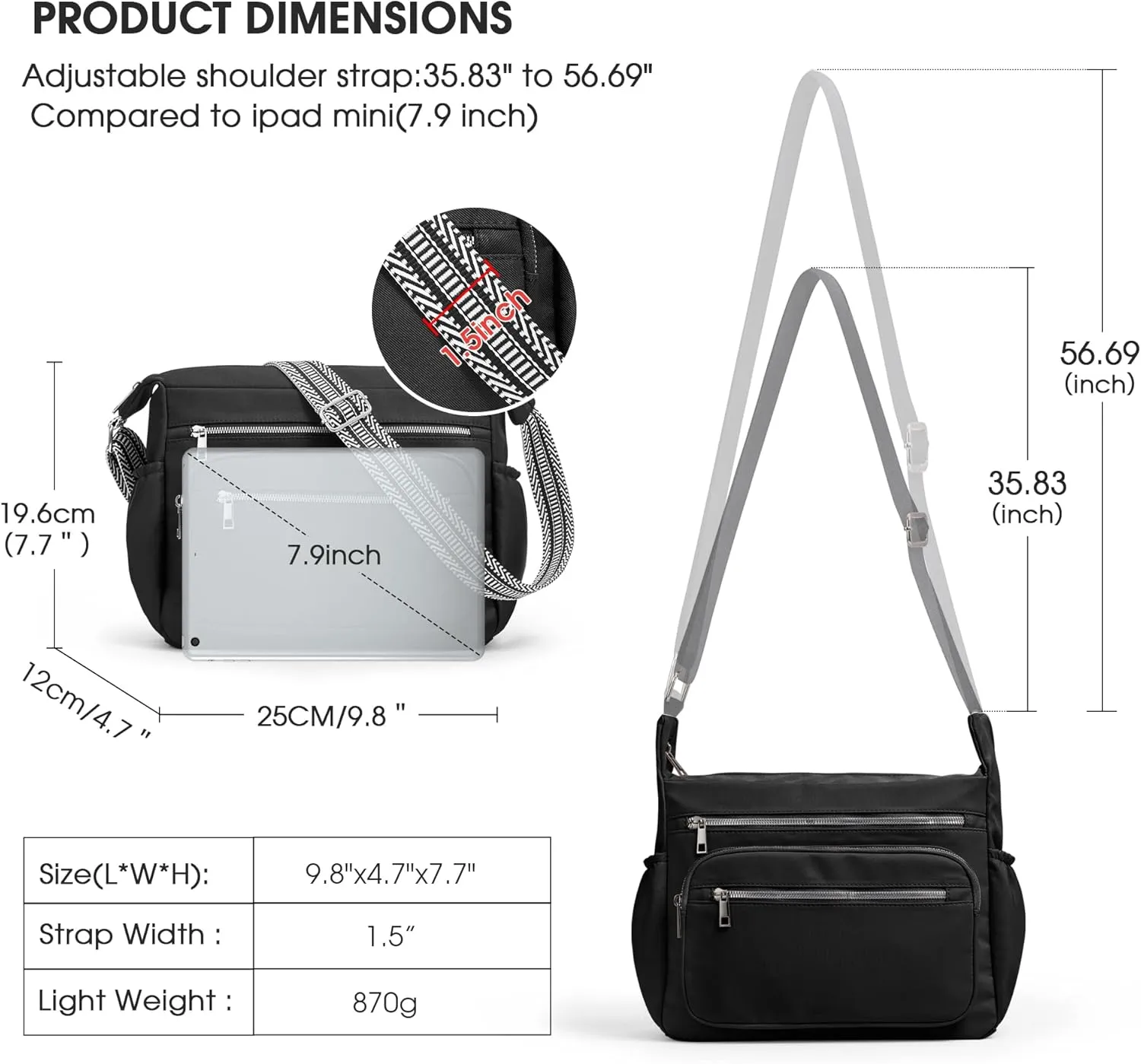 Fancy Forest Tote Bag for Women - Shoulder Handbag Bag with Multiple Pockets, Crossbody Purse for Ladies' Travel, Work