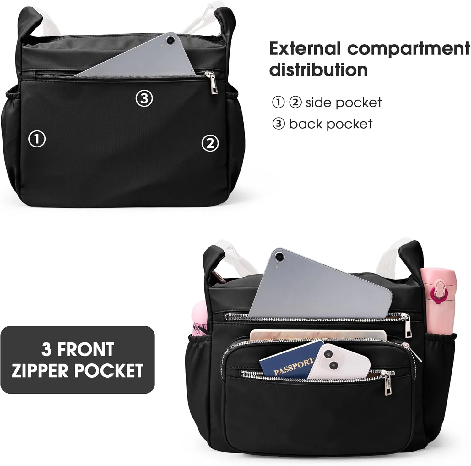 Fancy Forest Tote Bag for Women - Shoulder Handbag Bag with Multiple Pockets, Crossbody Purse for Ladies' Travel, Work