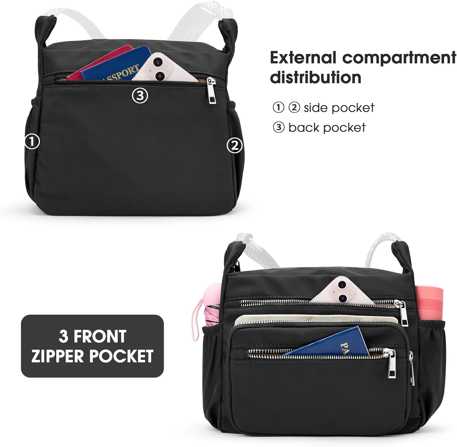 Fancy Forest Tote Bag for Women - Shoulder Handbag Bag with Multiple Pockets, Crossbody Purse for Ladies' Travel, Work