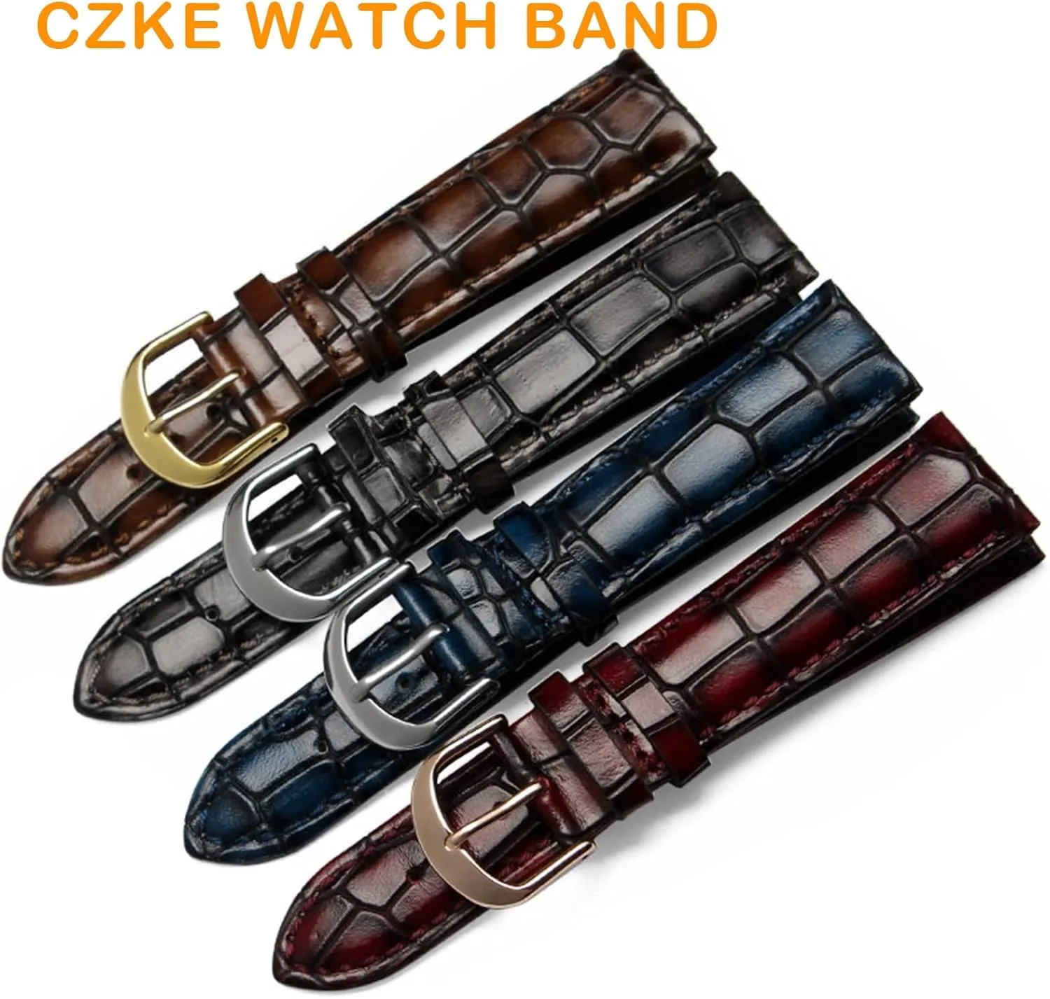 Fashion genuine leather watchband Clear personality crocodile texture strap bracelet Wrist watch band 18mm 20mm 22mm