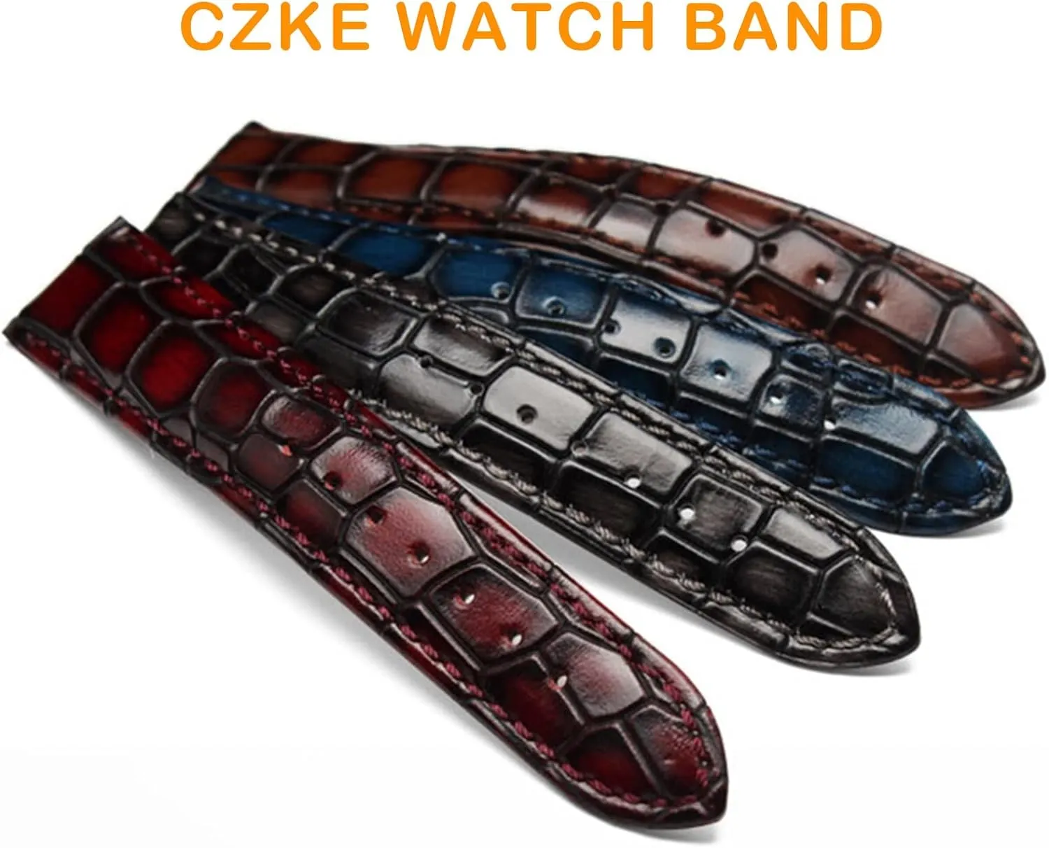 Fashion genuine leather watchband Clear personality crocodile texture strap bracelet Wrist watch band 18mm 20mm 22mm