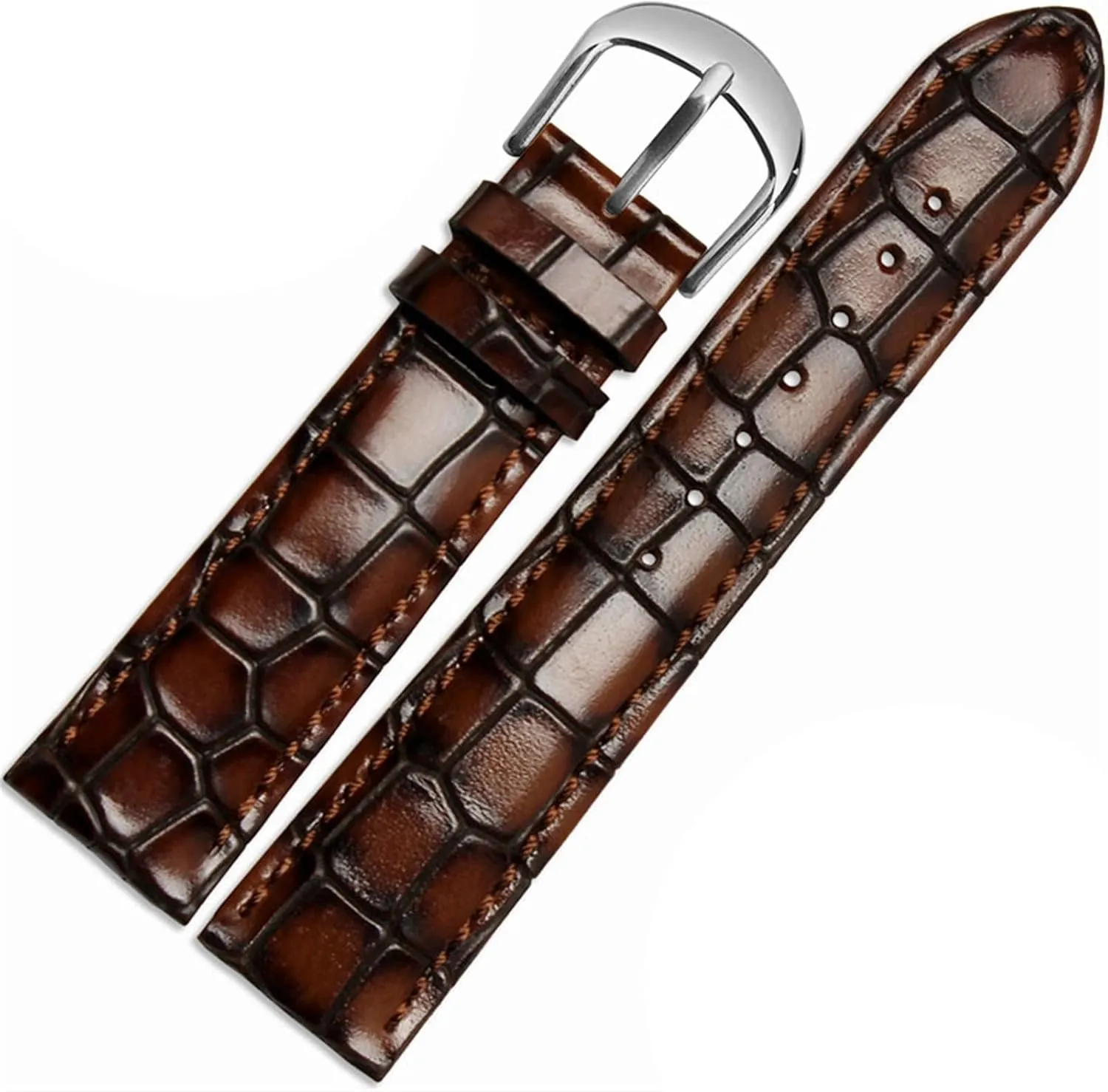 Fashion genuine leather watchband Clear personality crocodile texture strap bracelet Wrist watch band 18mm 20mm 22mm