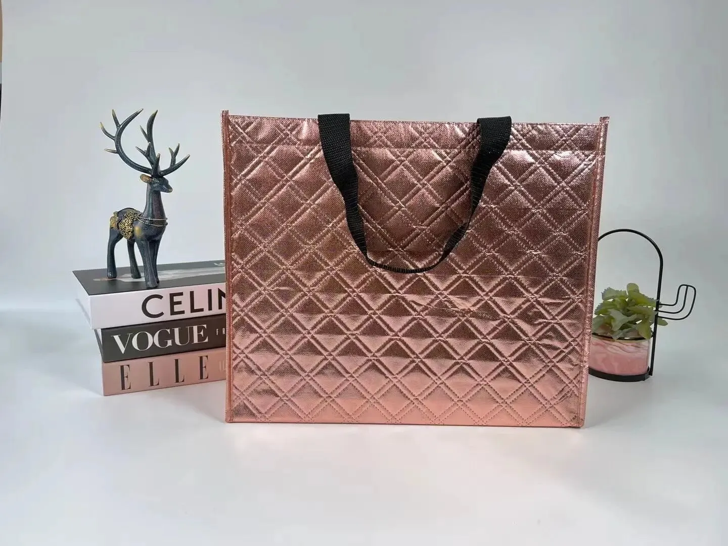 Fashion Quilted Golden Metallic Bag