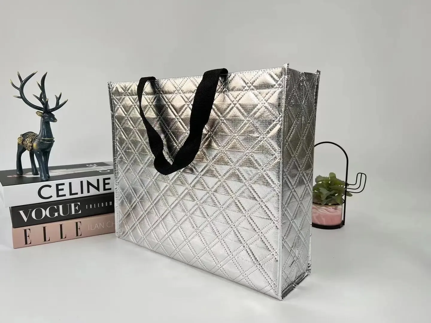 Fashion Quilted Golden Metallic Bag