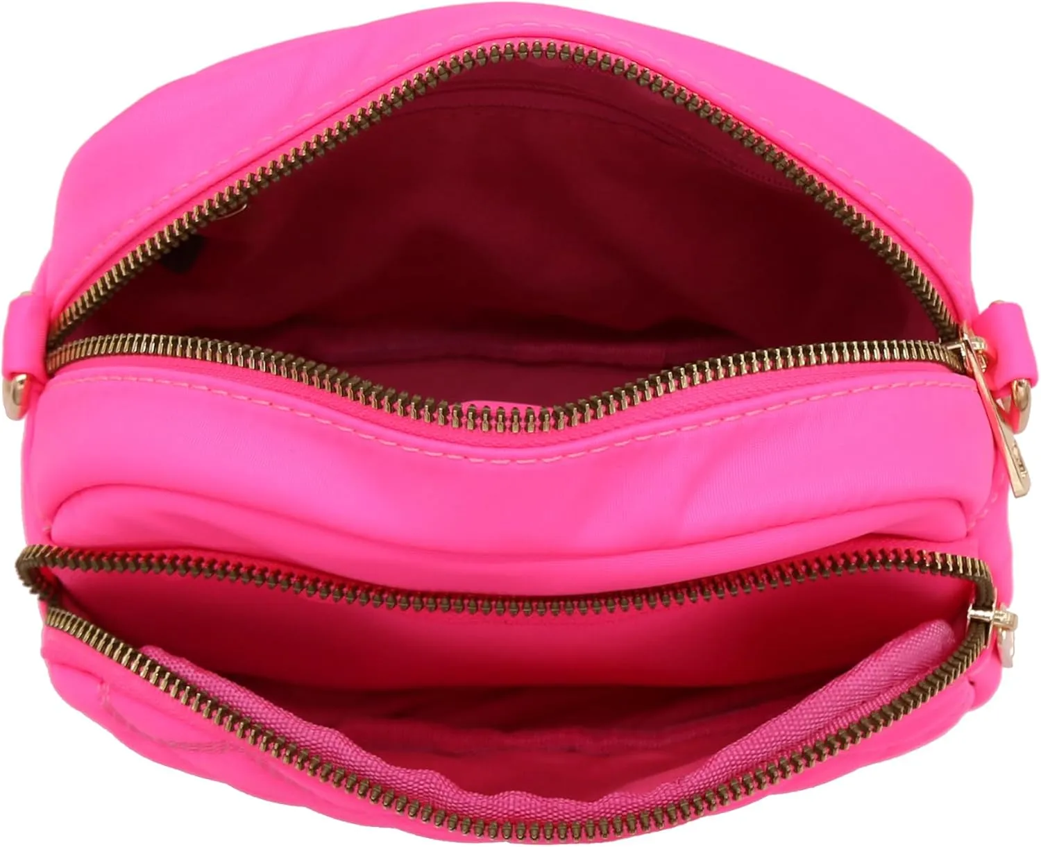 FashionPuzzle Quilted Nylon Crossbody Bag with Wide Strap