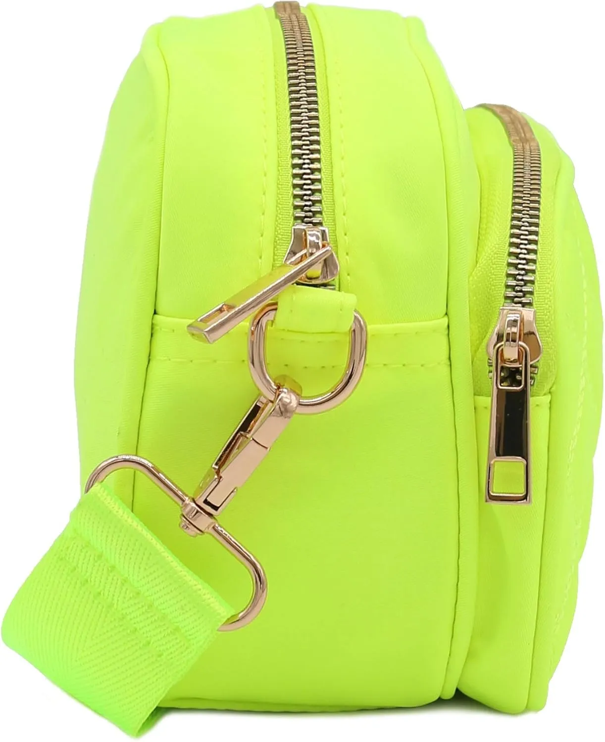FashionPuzzle Quilted Nylon Crossbody Bag with Wide Strap