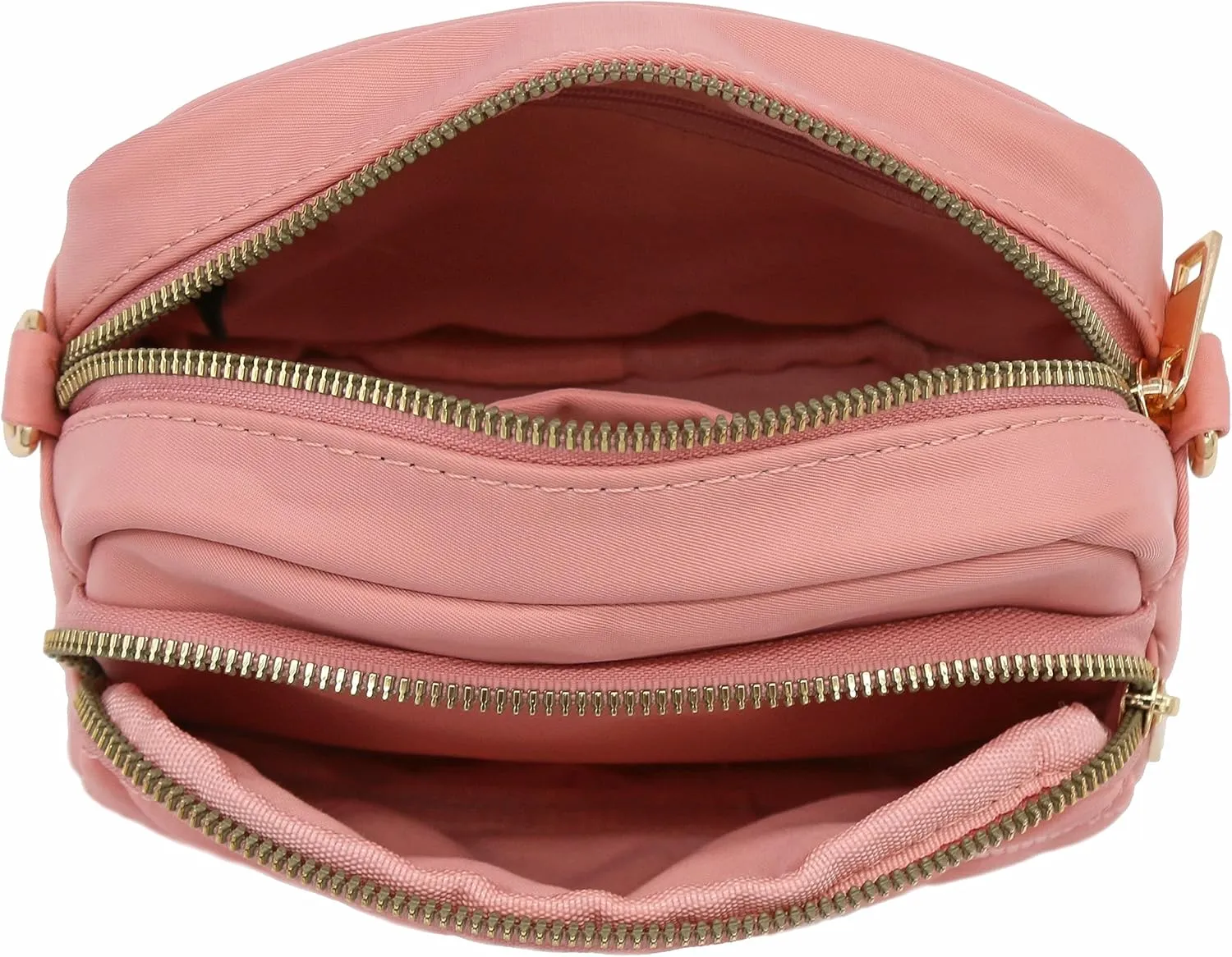 FashionPuzzle Quilted Nylon Crossbody Bag with Wide Strap
