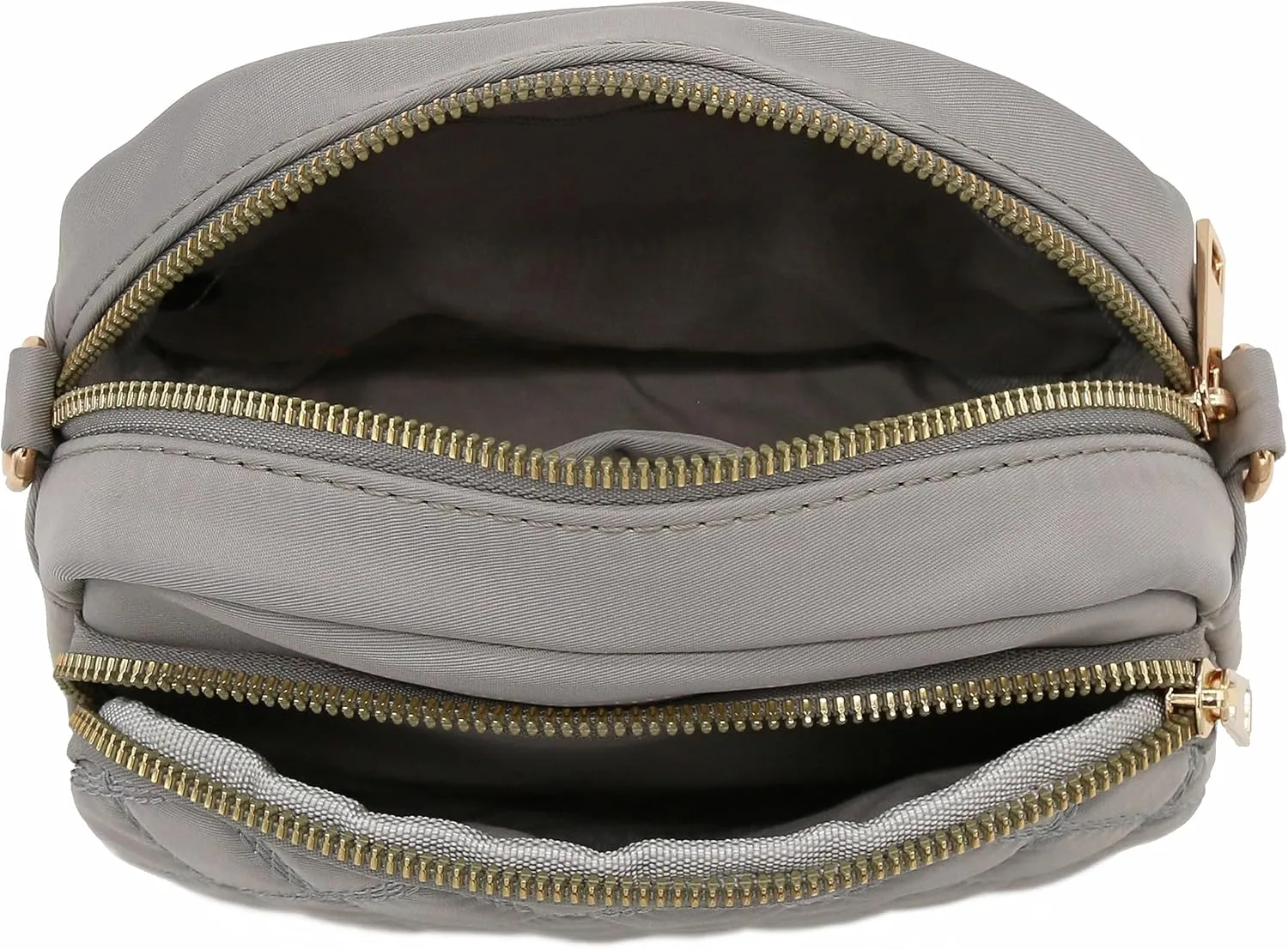 FashionPuzzle Quilted Nylon Crossbody Bag with Wide Strap