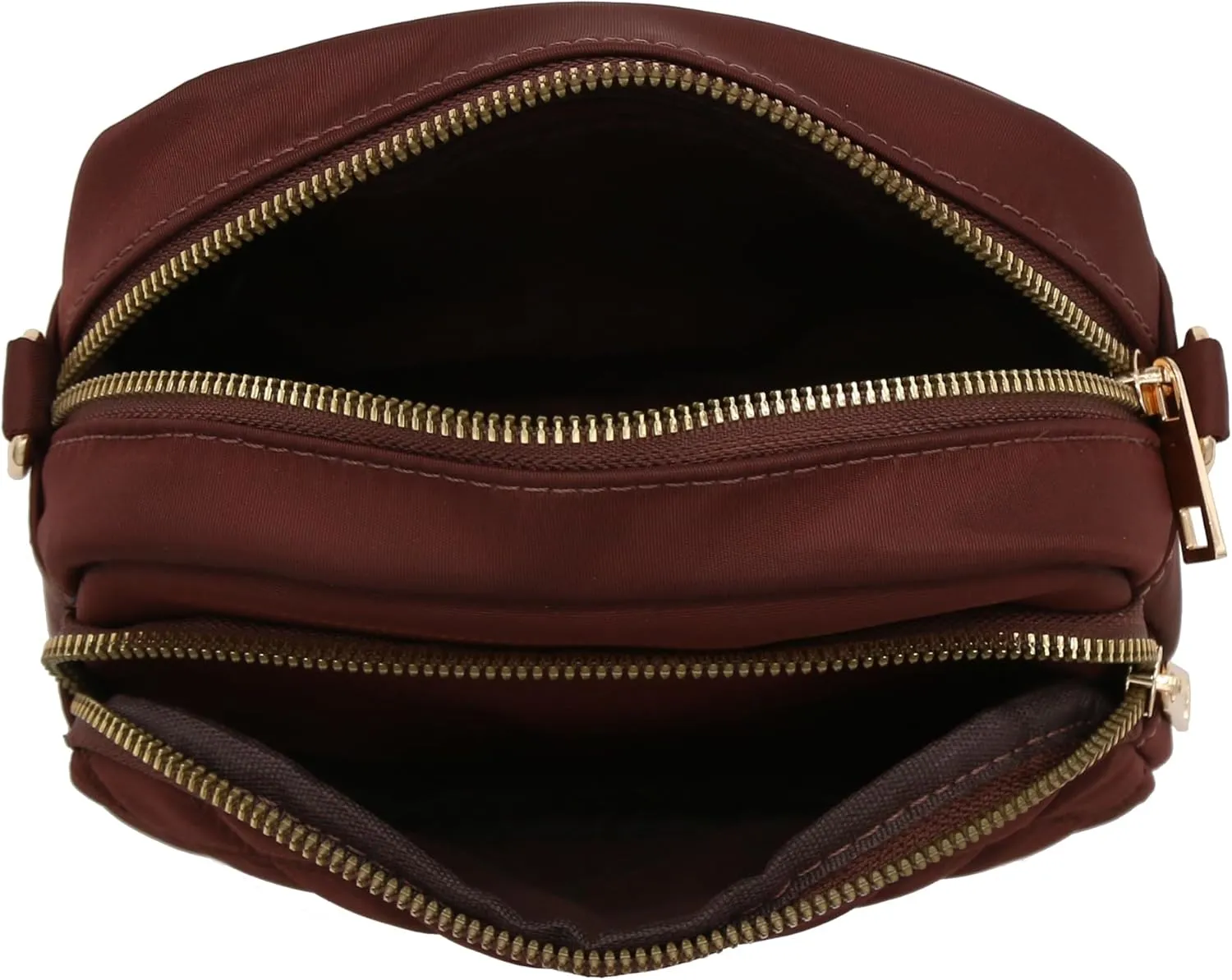FashionPuzzle Quilted Nylon Crossbody Bag with Wide Strap