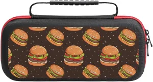 Fast Food Burgers Carrying Case Compatible with Switch/Switch OLED/Switch Lite with 20 Games Cartridges Slot