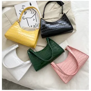 Female Summer Zipper PU Leather Crocodile Pattern Shoulder Bag