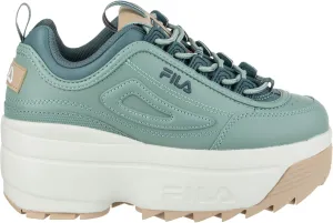 Fila Women's Disruptor Ii Wedge Sneaker, 301 Iceberg Green/Stormy Weather/Gardenia, 8.5