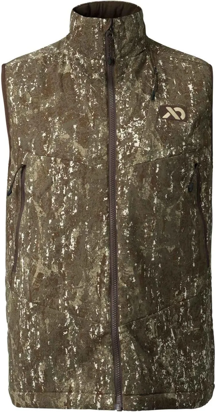 First Lite Men's Primer Puffy Vest - Insulated Windproof Camo Waterfowl Hunting Vest