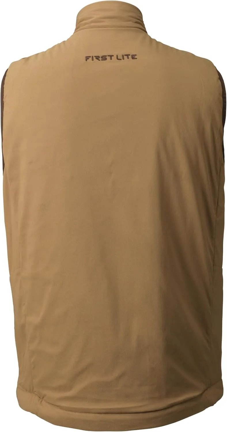 First Lite Men's Primer Puffy Vest - Insulated Windproof Camo Waterfowl Hunting Vest