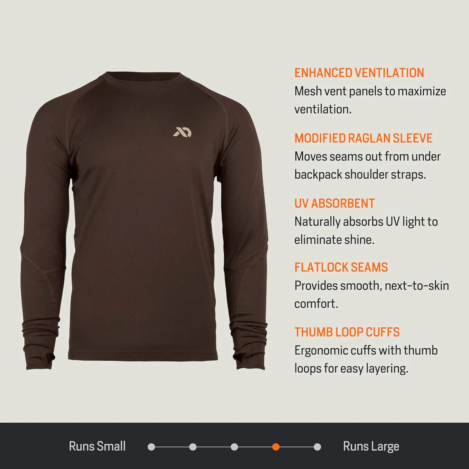 First Lite Men's Wick Long Sleeve Crew - Merino Wool Camo Hunting Base Layer, UV Protection Moisture Management Shirt