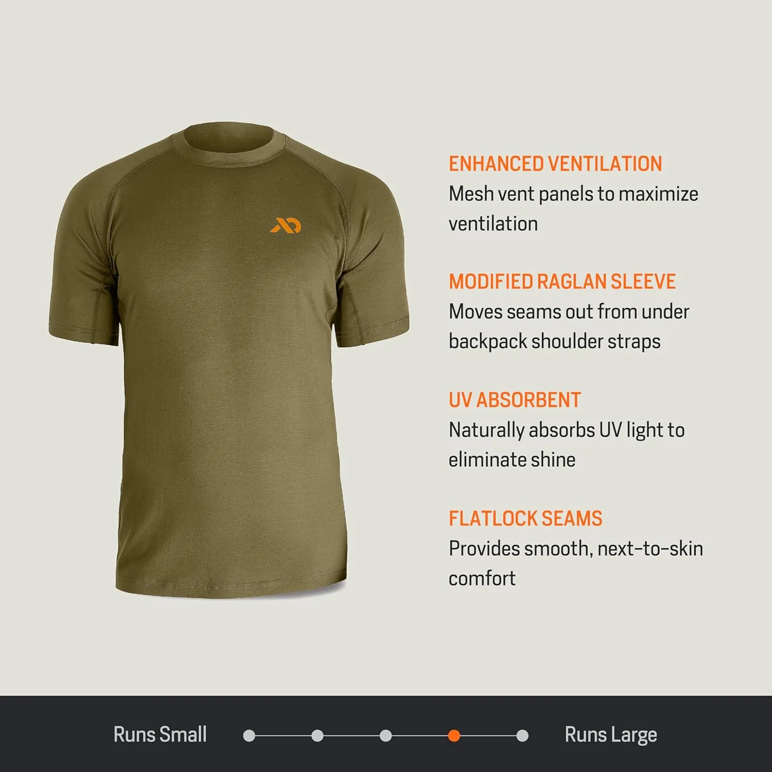 First Lite Men's Wick Short Sleeve Crew - Light Merino Wool Camo Hunting Shirt, UV Protection Moisture Management Base Layer