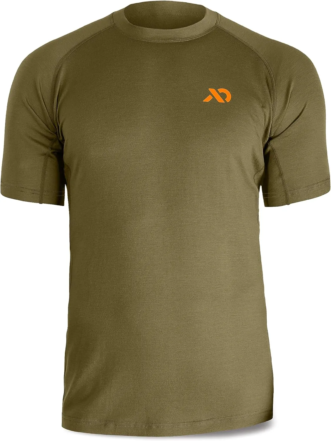 First Lite Men's Wick Short Sleeve Crew - Light Merino Wool Camo Hunting Shirt, UV Protection Moisture Management Base Layer