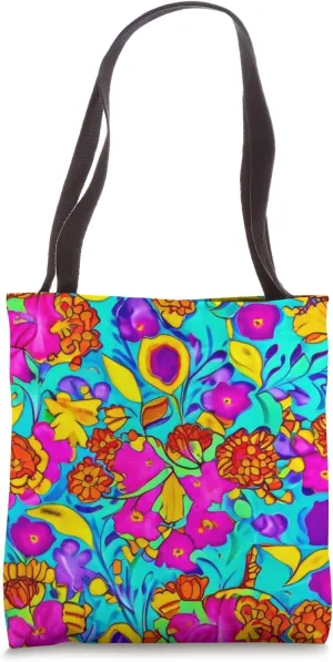 Floral carry bag artistic flower Tie Die sunny Vibrant Tote Bag