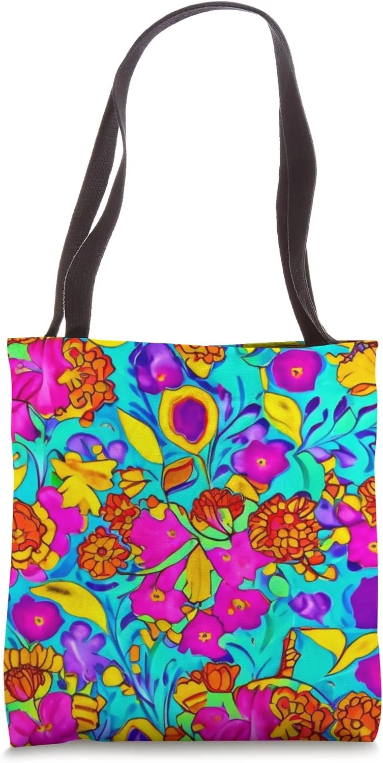 Floral carry bag artistic flower Tie Die sunny Vibrant Tote Bag