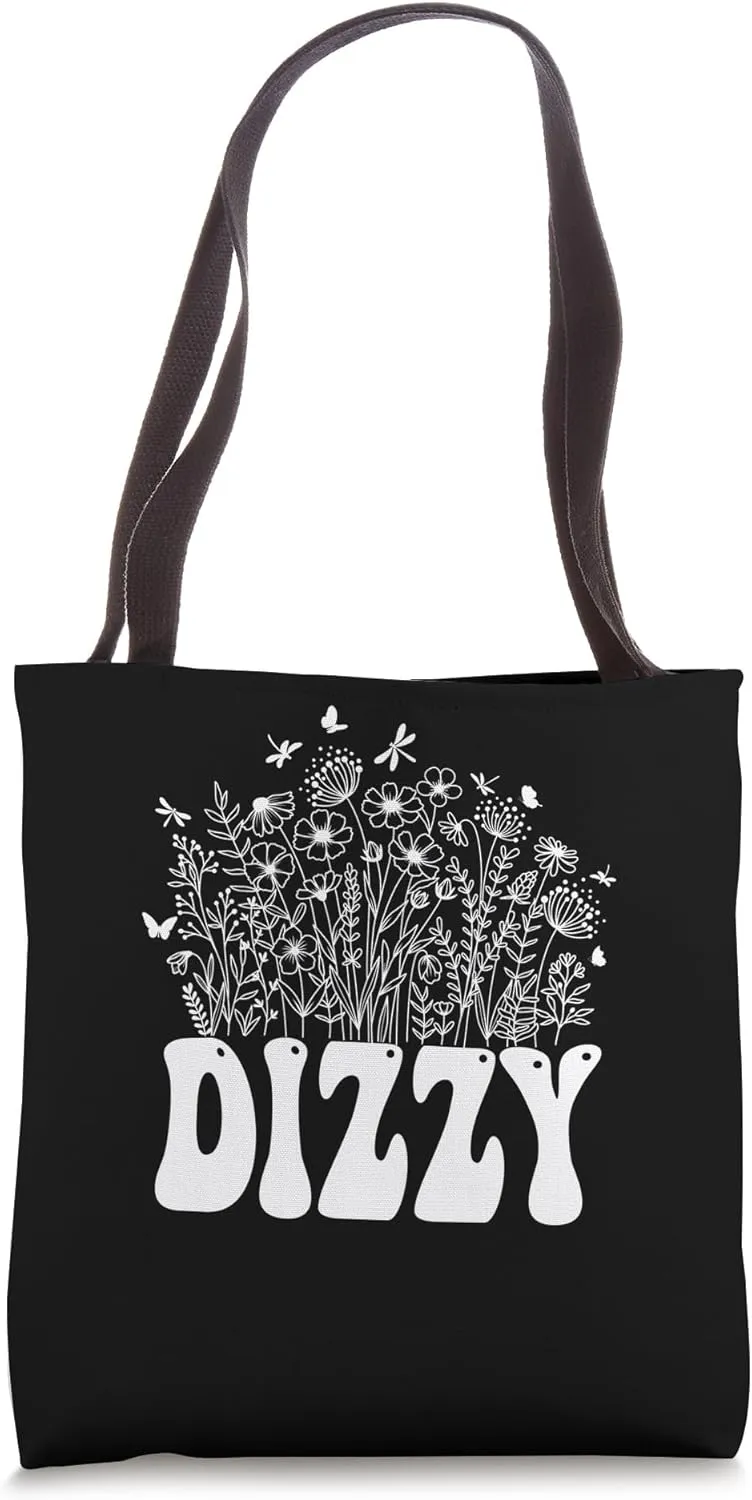 Floral DIZZY Tee Wildflower Graphic Tote Bag