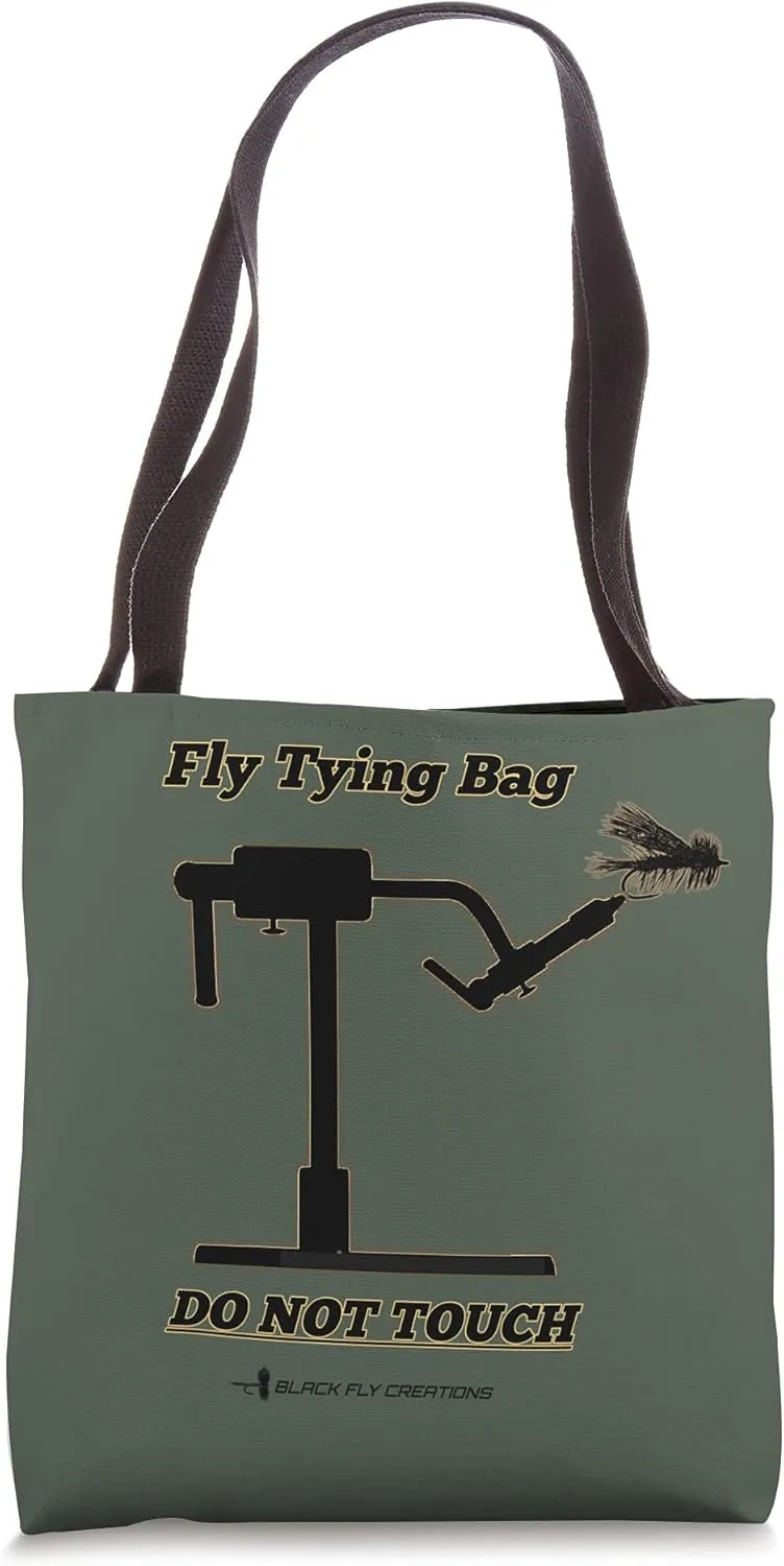 Fly Tying Bag Case Tote Fly Tyers Gift Stimulator, Black Fly Tote Bag